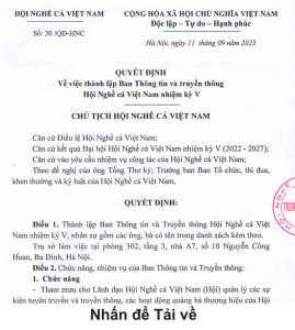 ban thông tin và truyền thông hội nghề cá Việt Nam